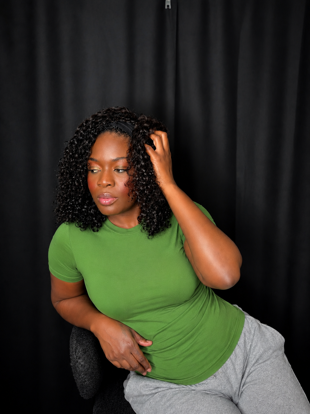 Italian Curly Flip Over Half Wig