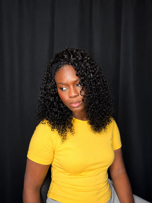 Burmese Curly Flip Over Half Wig